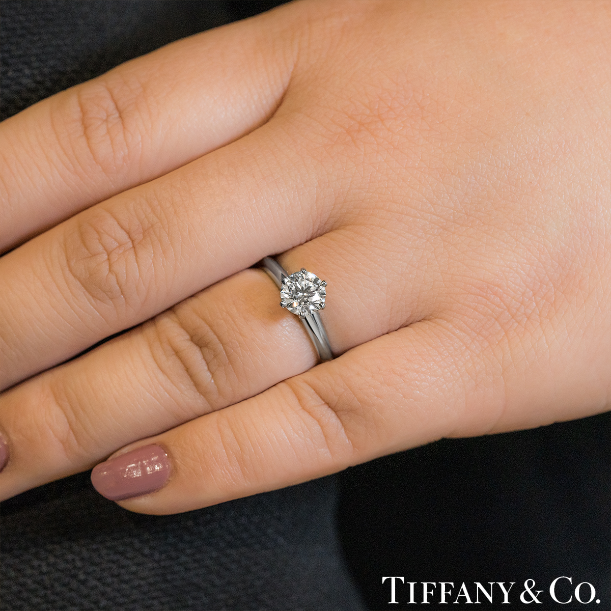 Tiffany & Co. Platinum Diamond Setting Ring 1.14ct H/VVS1